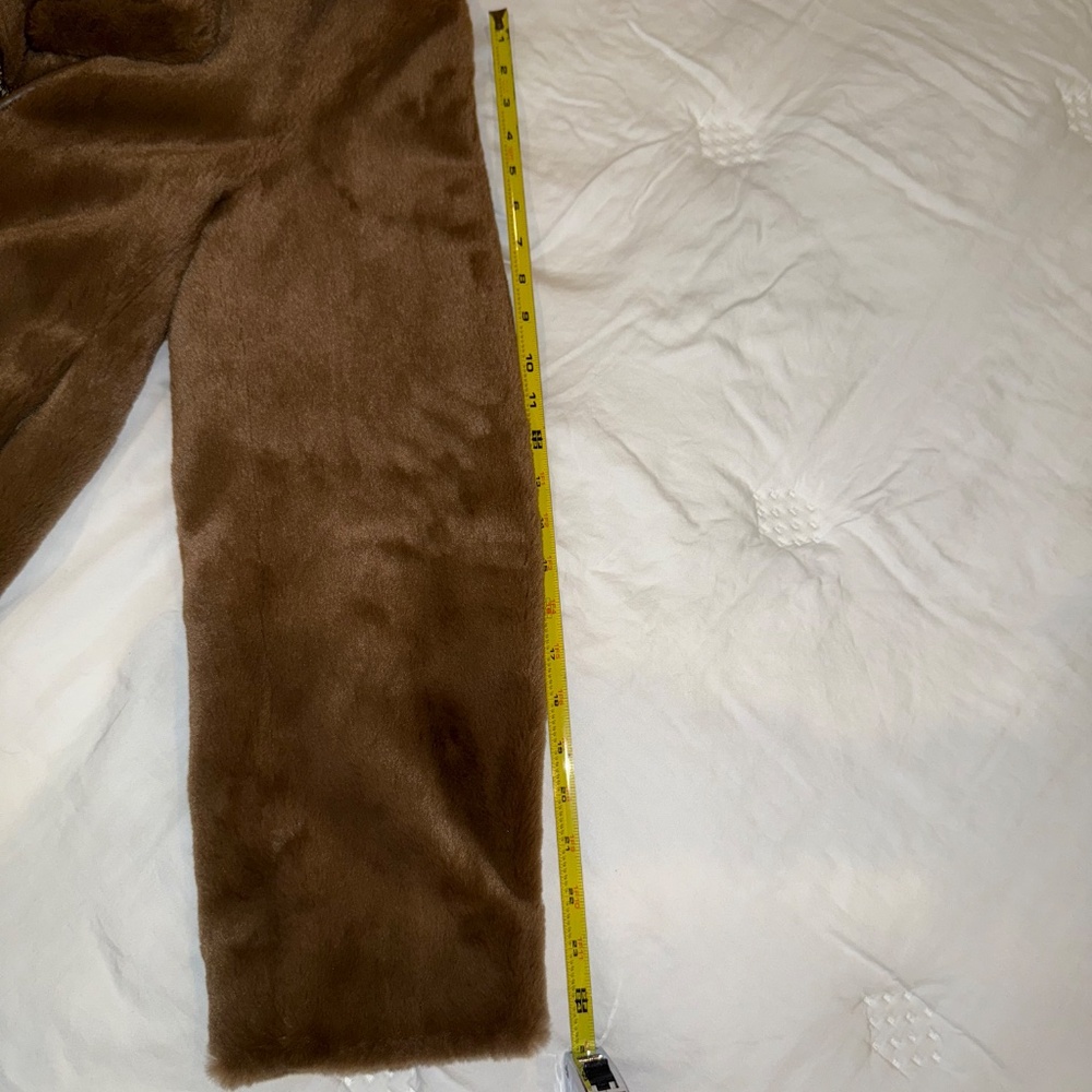 Vince Faux Fur zip moto jacket size Large - Picture 11 of 12